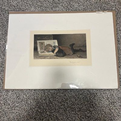 Sale Photo Thumbnail #6: Ar hermann kaulbach can’t you read?” hanfstaengl gravure art print