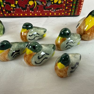 Howard Finster Visions of America Ceramic Figurines & Hand-Painted Box