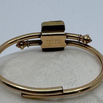 Antique Victorian Gold Filled Slide Bangle Bracelet Pat. Dec 16 1879