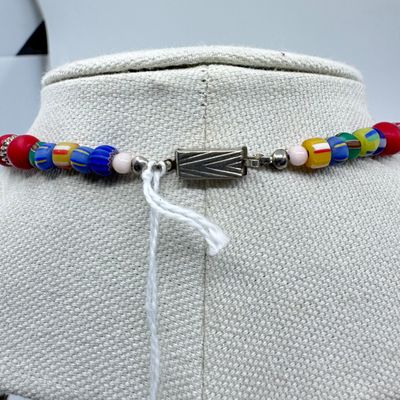 Handmade Paper & Clay Beaded Necklace Set - 3 Pieces