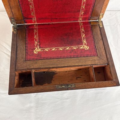 Antique Tunbridge Ware Inlaid Wood Writing Slope Box