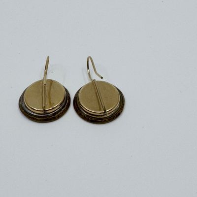 Antique Brass Button Bracelet and Earring Set
