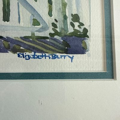 Elizabeth Berry Original Framed Watercolor Painting - Coastal Scene