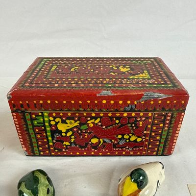 Howard Finster Visions of America Ceramic Figurines & Hand-Painted Box