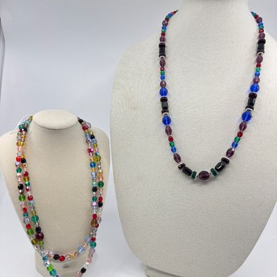 Two Czech Glass Beaded Necklaces - 28" and 40"