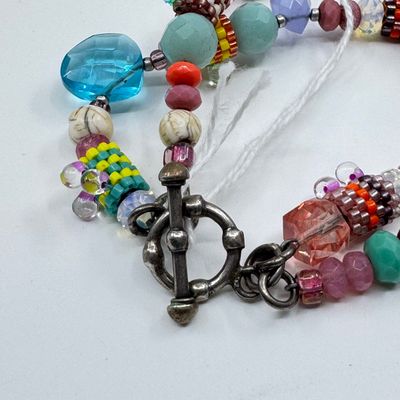 Artisan Beaded Necklace & Glass Bead Bracelet Set