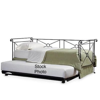 3712 Charles P. Rogers Wrought Iron Campaign Daybed with Pop-Up Trundle and Mattresses