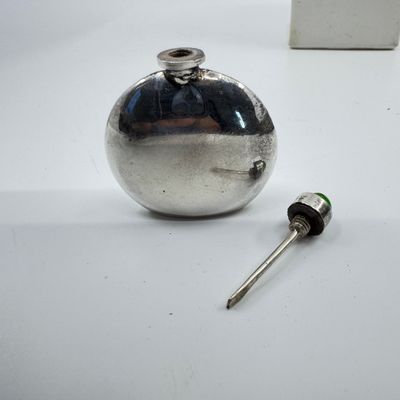 Antique Chatelaine Purse & Sterling Silver Mexican Aztec Calendar Perfume Bottle