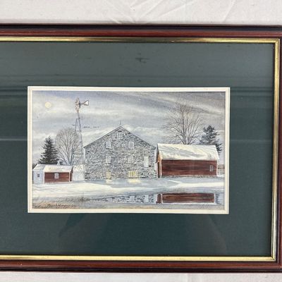 Framed Watercolor Painting by Bruce A. Woodward (1997)