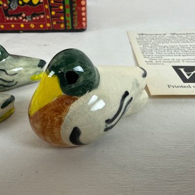 Howard Finster Visions of America Ceramic Figurines & Hand-Painted Box