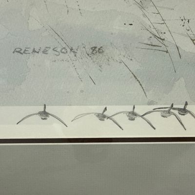 Chet Reneson Signed 'Neighbor's Field' Limited Edition Lithograph 63/400 (1986)