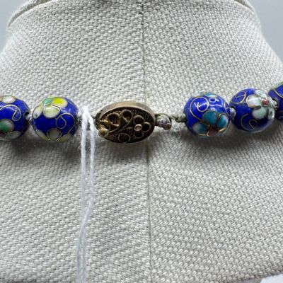 Vintage Chinese Cloisonne Enamel Bead Necklace