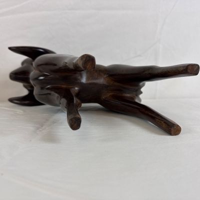 Vintage Hand-Carved Ebony Ram Figurine