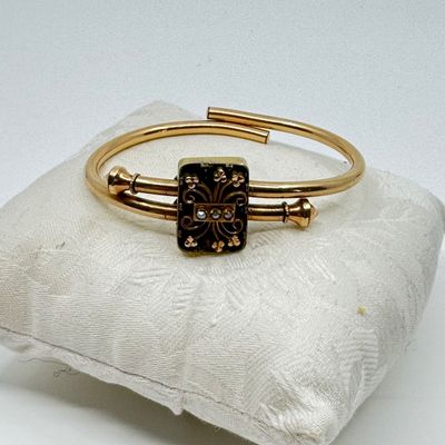 Antique Victorian Gold Filled Slide Bangle Bracelet Pat. Dec 16 1879