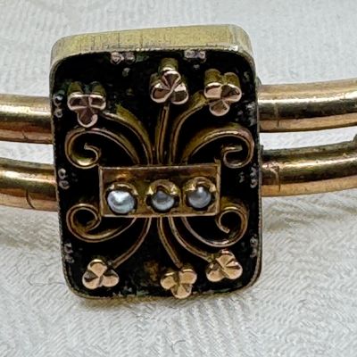 Antique Victorian Gold Filled Slide Bangle Bracelet Pat. Dec 16 1879