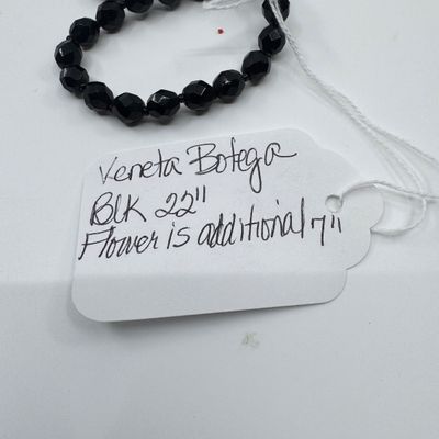 Bottega Veneta Black Beaded Tassel Necklace