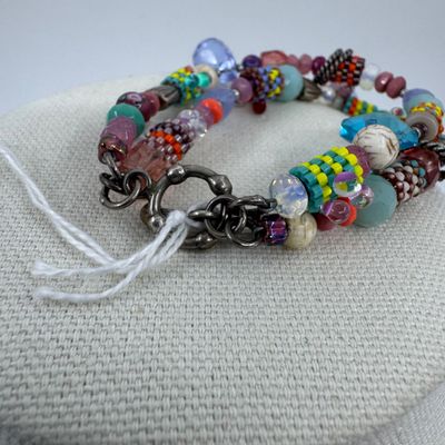 Artisan Beaded Necklace & Glass Bead Bracelet Set
