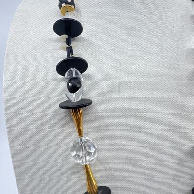Vintage Memphis Style Art Glass & Resin Beaded Statement Necklace