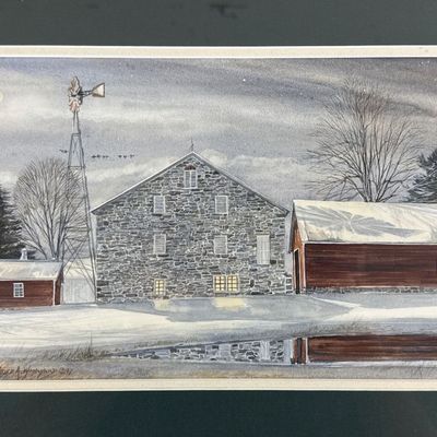 Framed Watercolor Painting by Bruce A. Woodward (1997)
