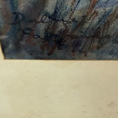 Framed Original Watercolor Painting "Misty Morning" Signed D. Fairbanks