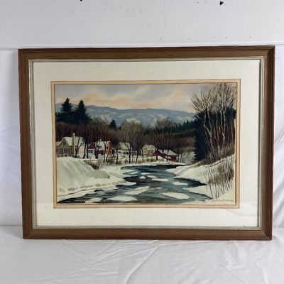 Kent Day Coes ANA Signed Original Watercolor Winter Landscape Painting