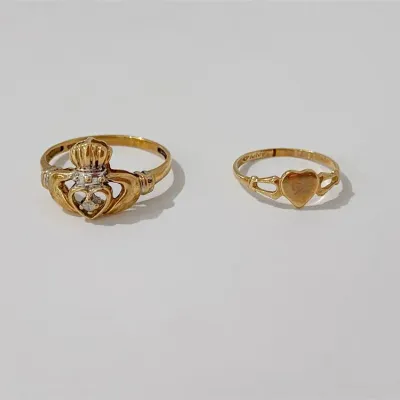 10k gold ladies child s heart ring