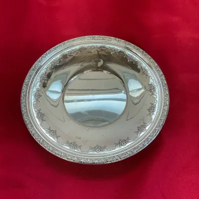 Alvin Sterling Silver Floral Plate
