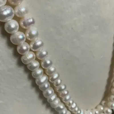 Double Strand Cultured Freshwater Pearl Necklace With Sterling Silver Clasp