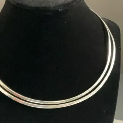 Sterling Silver Omega Collar Necklaces 1.20 OZ