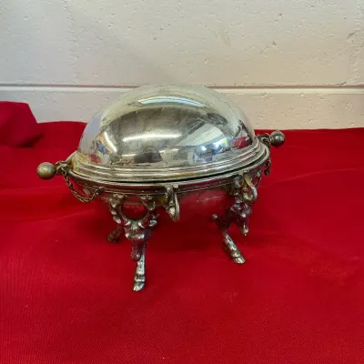 Antique Meriden Revolving Dome Dish
