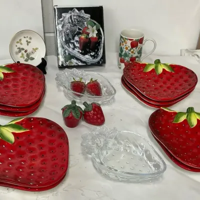 Pier 1 Strawberry Ceramic Plates And Friends