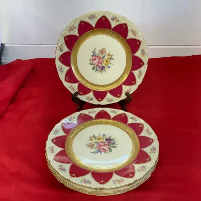 Rosenthal Ivory Fuchsia Rose Plates