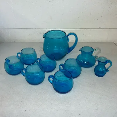 Blenko Aqua Punch Set 