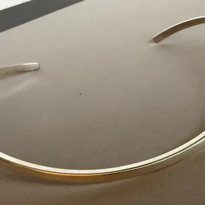 Sterling Silver Modernist Open Torque Collar Necklace - 1.1 Oz