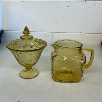 Madrid Yellow Green Depression Glass