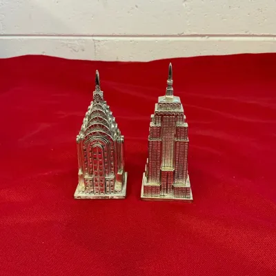 Godinger Chrysler & Empire State Building Salt + Pepper