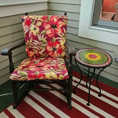 Cushioned Rocker & Mosaic Tile Side Table