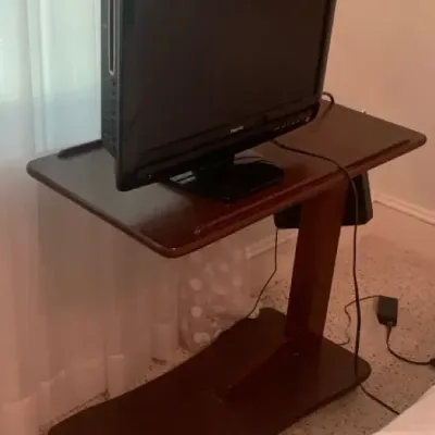 Toshiba 21” TV and Bedside Wood Table
