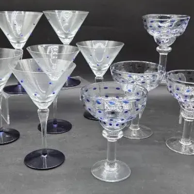 Polka Dot Martini & Margherita Glasses