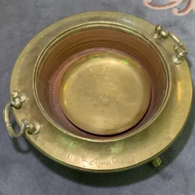 Brass and Copper Brazier Burn Pot