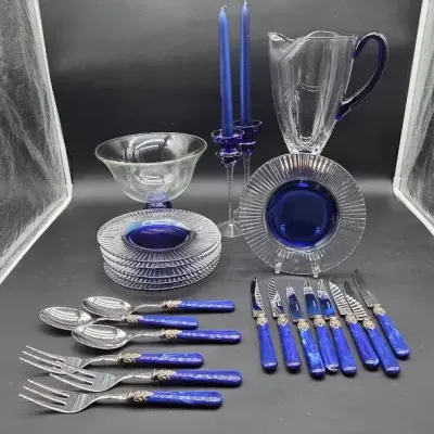 Cobalt Blue Glassware & Unique Italian Utensils 