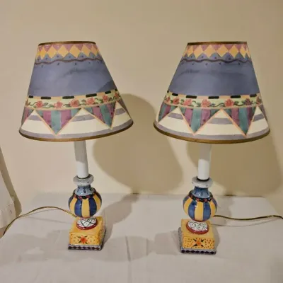 (2) Colorful Ceramic Base Lamps