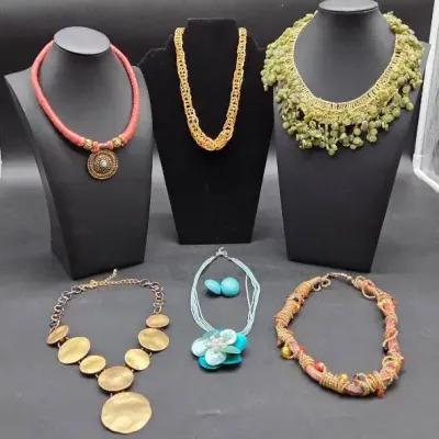 (6) Unique Costume Necklaces 