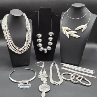 Silvertone Costume Jewelry Pieces