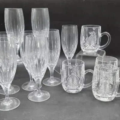 (8) Iced Tea Glasses & (6) Mikasa Holiday Mugs