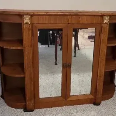 Antique Mirror Front China Cabinet 