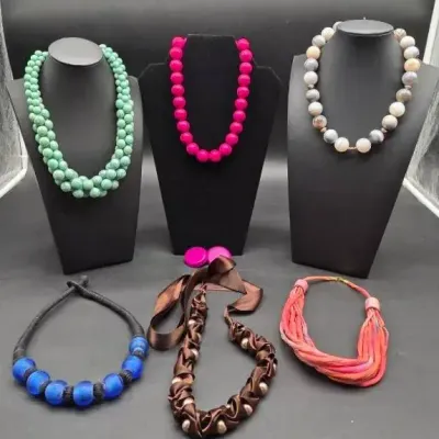 (6) Colorful Statement Necklaces 