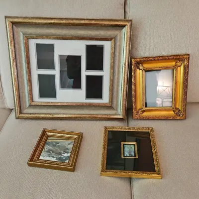 (4) Gold Tone Picture Frames 