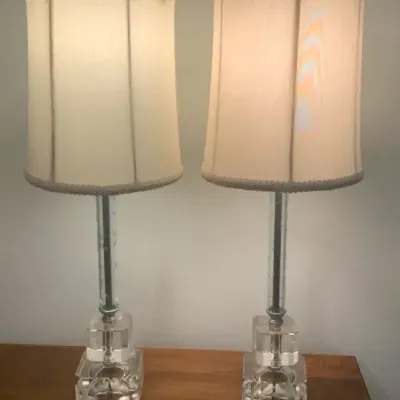 Pair of Acrylic Block Lamps