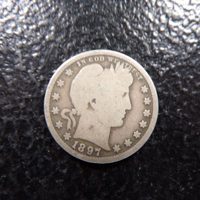 1897-S KEY DATE BARBER SILVER QUARTER